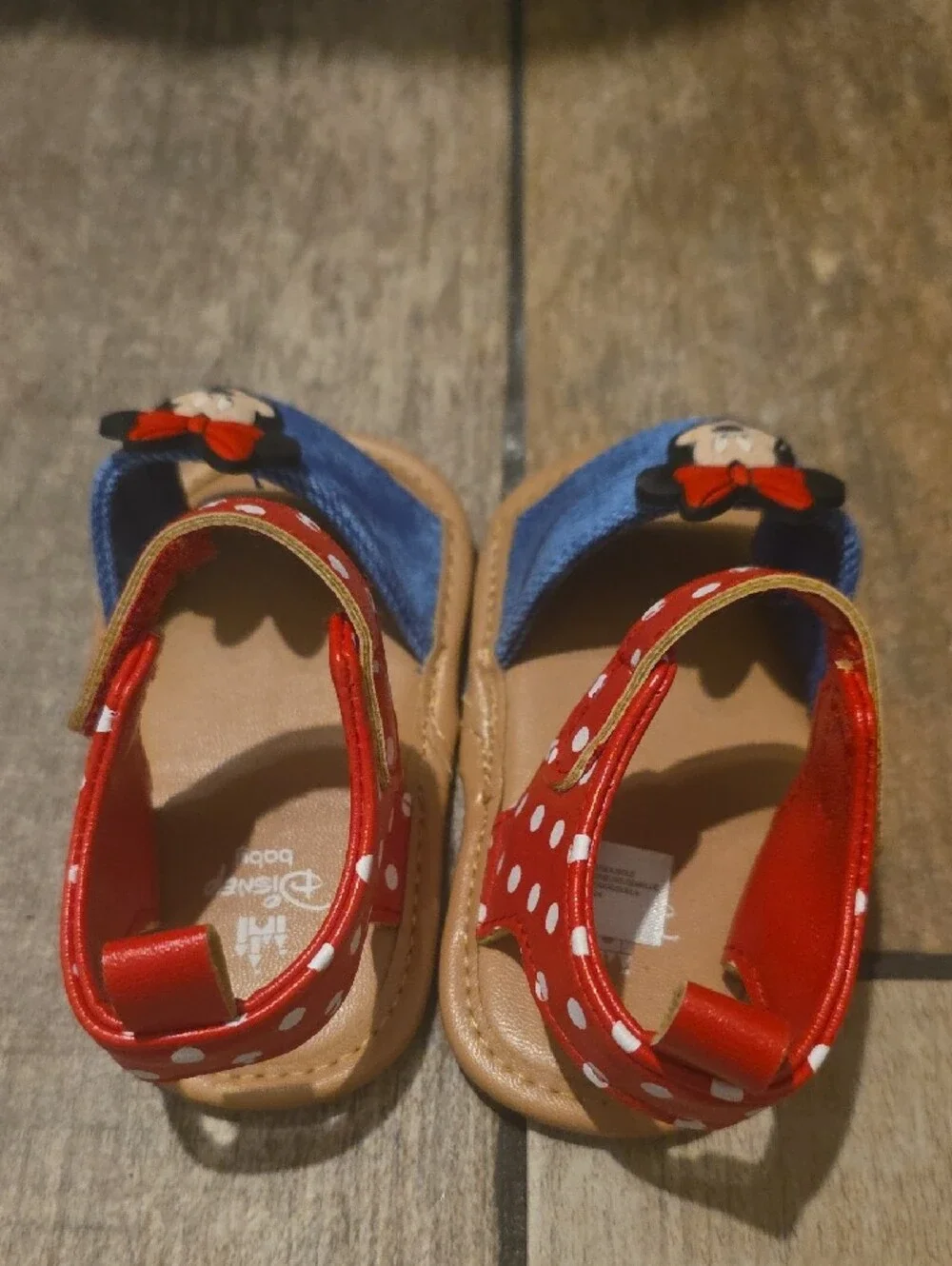 Disney Toddler Minnie Mouse Red Polka & Blue Strap Sandals